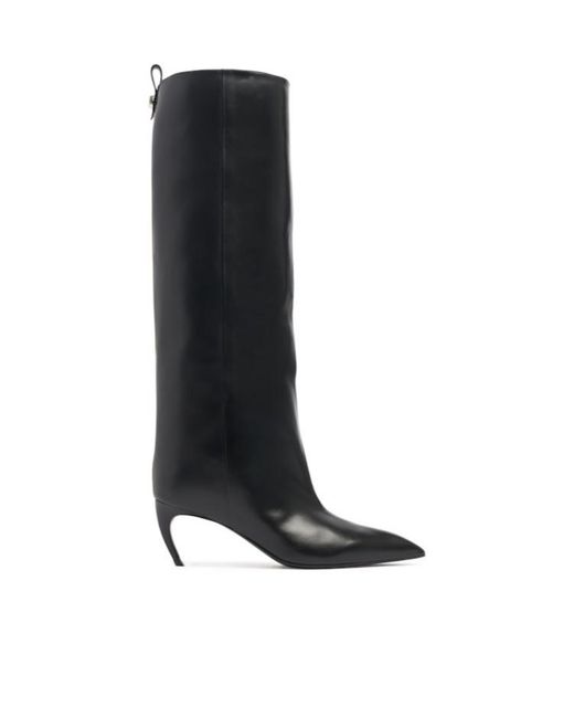 The Attico Black 65Mm Lea Heeled Leather High Boots