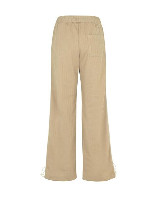 Golden Goose Deluxe Brand Natural Striped Logo Printed Straight-Leg Track Pants