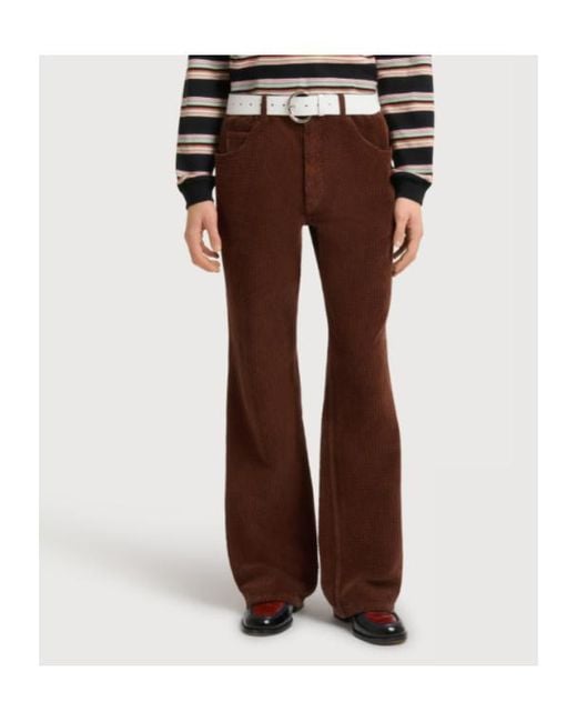 Marni Brown Corduroy Flared Trousers for men