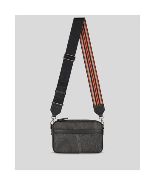Etro White Small Paisley-Printed Zipped Crossbody Bag for men