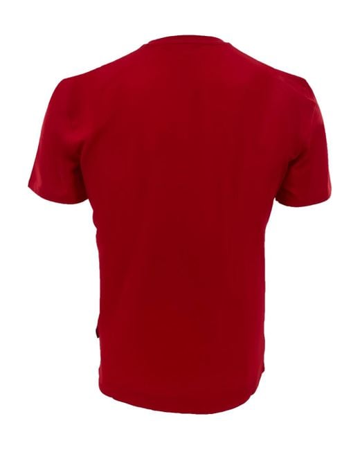 Just Cavalli Red Pattern Printed Short-Sleeved T-Shirt for men