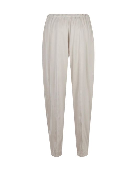 Herno Gray Pleated Drawstring Trousers