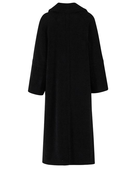 Herno Black Double-Breasted Long Coat