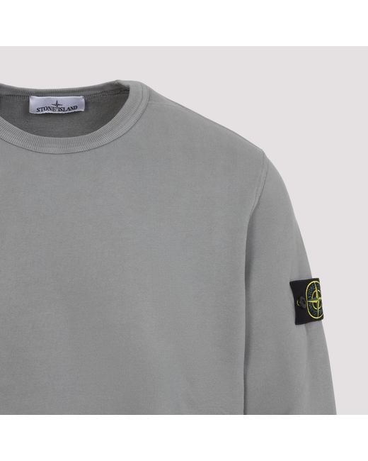 Stone Island Gray Logo Patch Sweatshirt for men