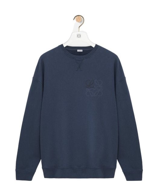 Loewe Blue Anagram-Detail Cotton Sweatshirt for men