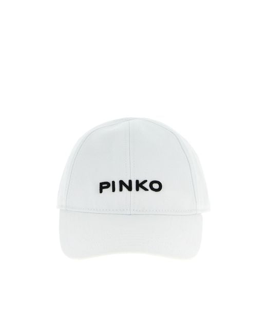 Pinko White Logo Embroidered Break Dance Baseball Cap