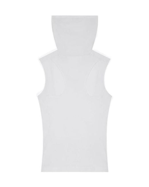 Givenchy White Sleeveless Balaclava Top for men