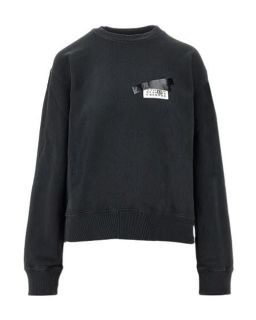 MM6 by Maison Margiela Black Numeric Signature Label Crewneck Sweatshirt
