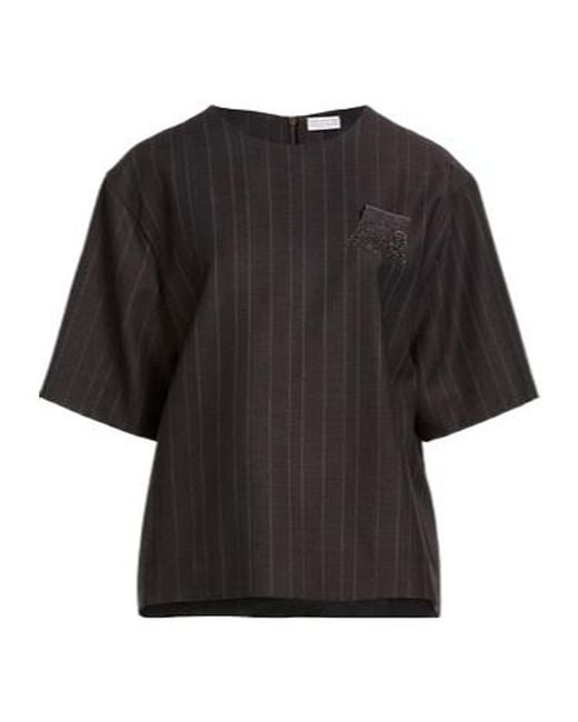 Brunello Cucinelli Black Short-Sleeved Top