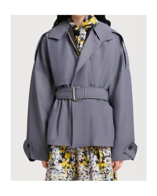 Marni Blue Nylon Blouson With Belt