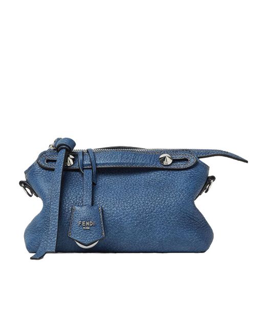 Fendi Blue Leather Denim-Effect Mini-Bag