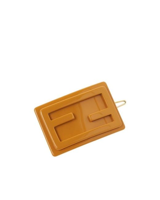 Fendi Multicolor Logo Rectangular Hairpin