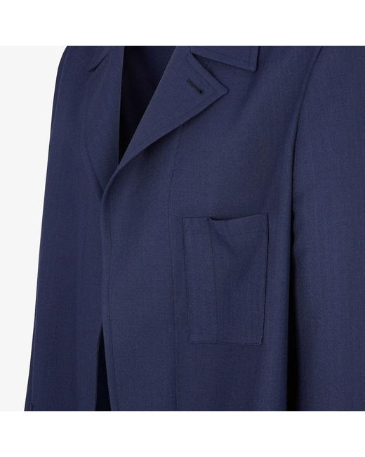 Fendi Blue Pocket Detailed Long Sleeved Jacket for men