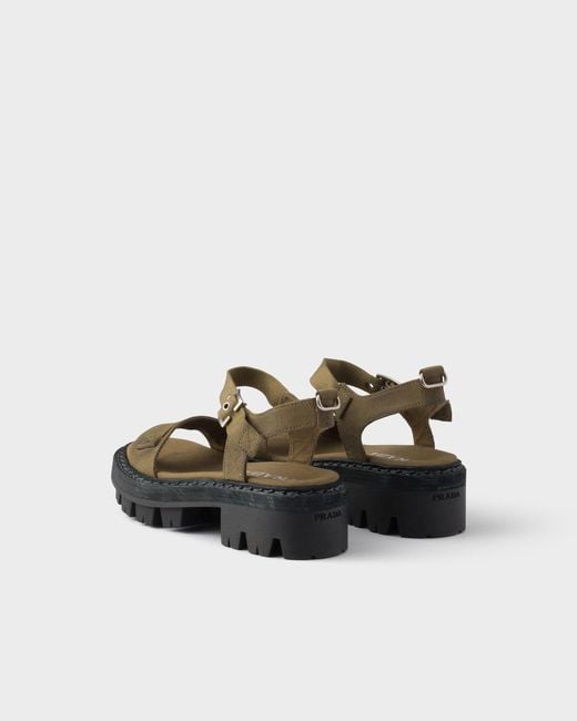 Prada Multicolor Buckle Strap Platform Heeled Sandals