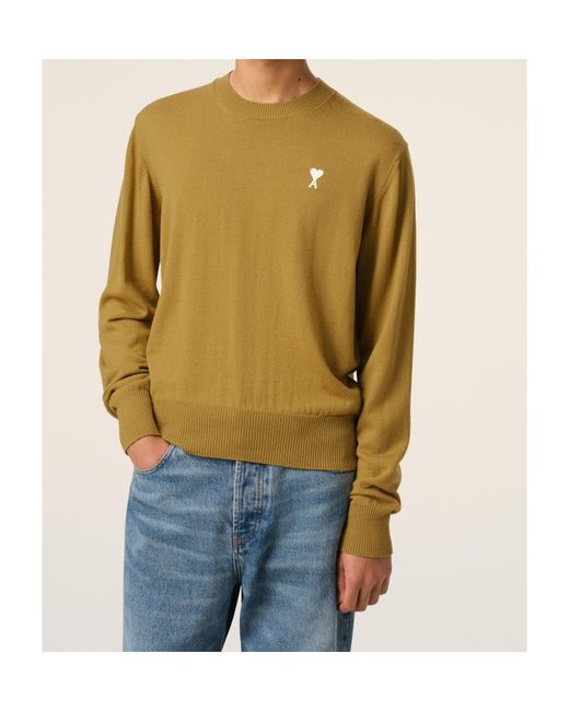 AMI Yellow Ami De Coeur Jumper for men