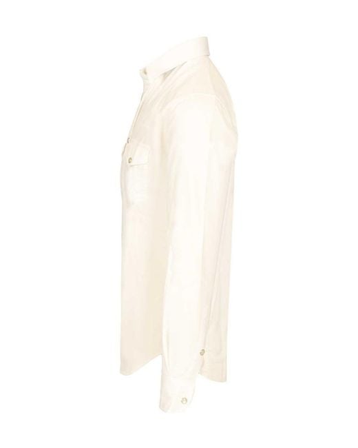 Tom Ford White Light Western Twill Slim Fit Buttoned Shirt for men