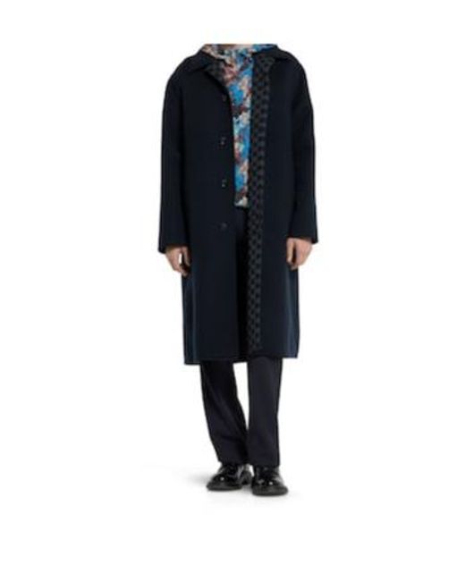 Gucci Blue Collared Double-Breasted Coat for men