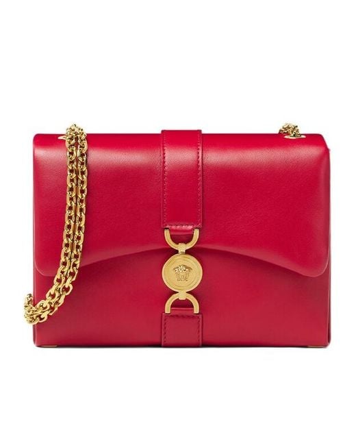Versace Red Chain-Linked Shoulder Bag