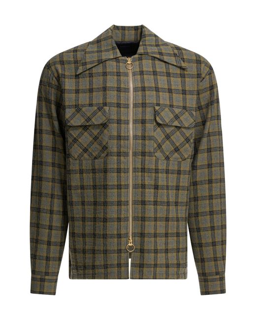 Kapital Green Checked Overshirt for men