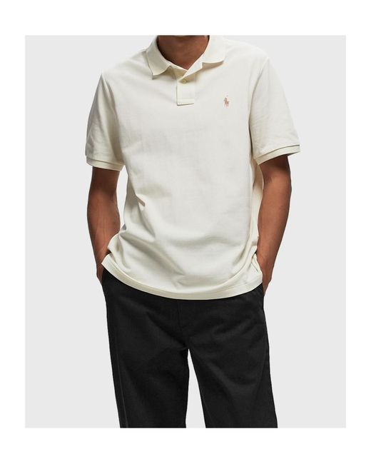 Ralph Lauren White Polo Pony-Embroidered Polo Shirt for men