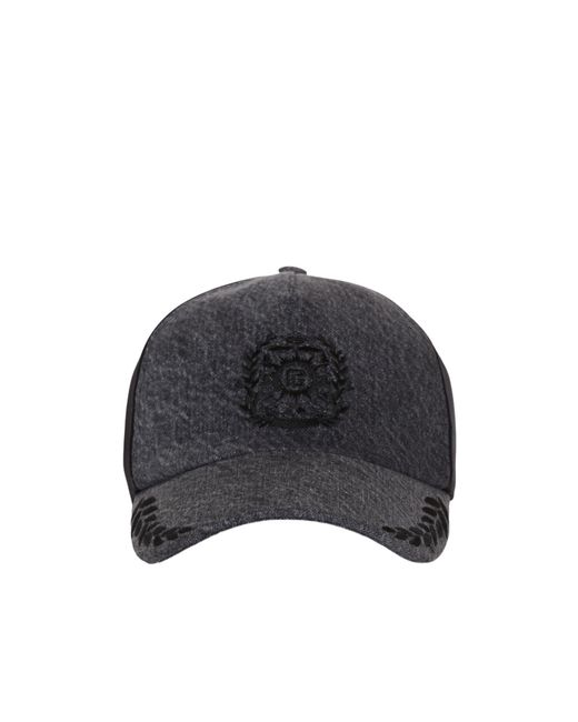 Balmain Blue Écusson Embroidered Mesh Panelled Cap for men