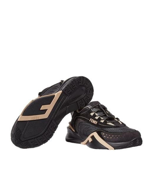 Fendi Black Flow Mesh Low-Top Sneakers