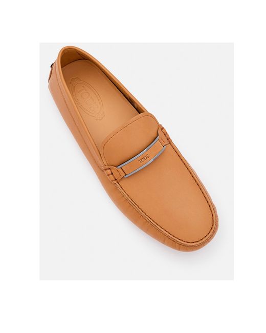 Tod's Brown Gommino Almond Toe Loafers for men