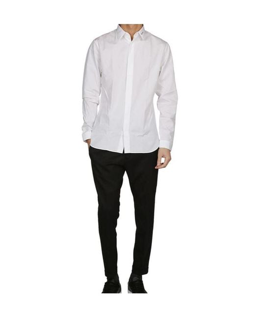 Dior White Homme Slim Fit Long-Sleeved Shirt for men