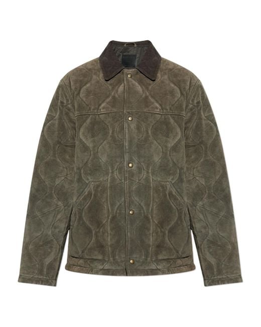 AllSaints Green Quilted Oversized Jacket for men