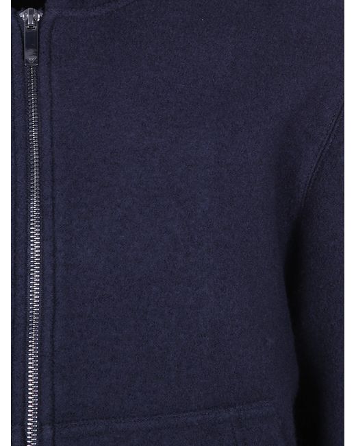 Emporio Armani Blue Zip-Up Hooded Jacket for men