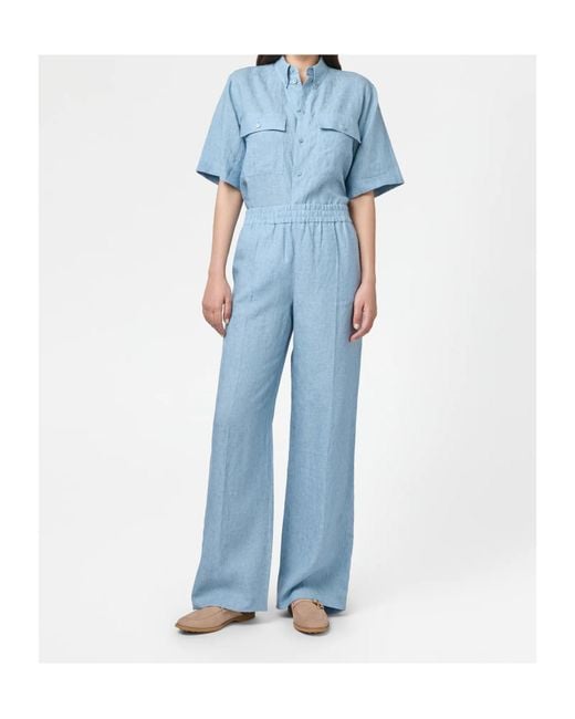 Tod's Blue Elasticated Wide-Leg Trousers
