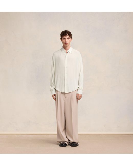 AMI White Long-Sleeved Buttoned Shirt for men