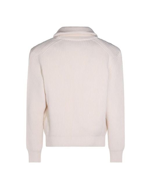 Eleventy Natural Shawl Collar Buttoned Cardigan for men