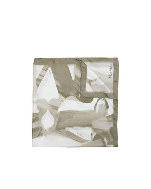 Max Mara Gray Pattern Scarf