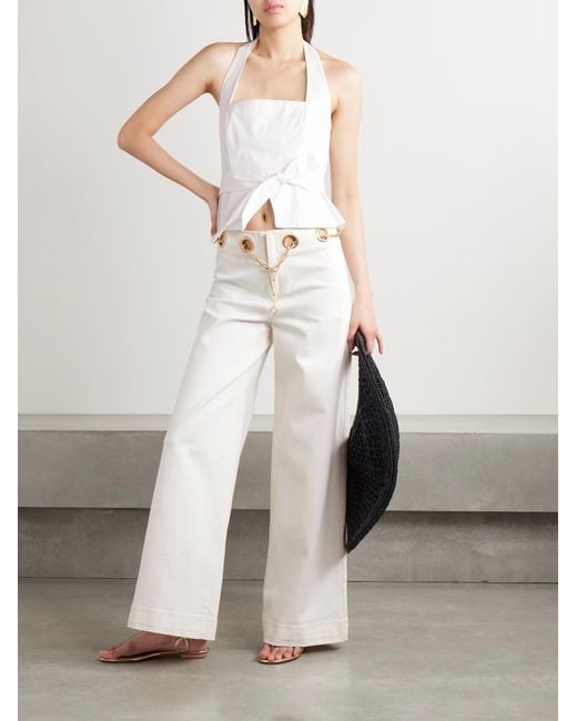 Cult Gaia White Anita Backless Top
