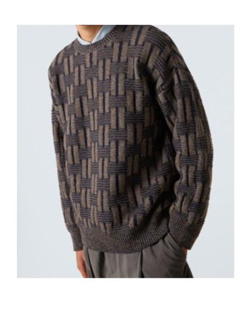 Giorgio Armani Gray Crew Neck Knit Sweater for men