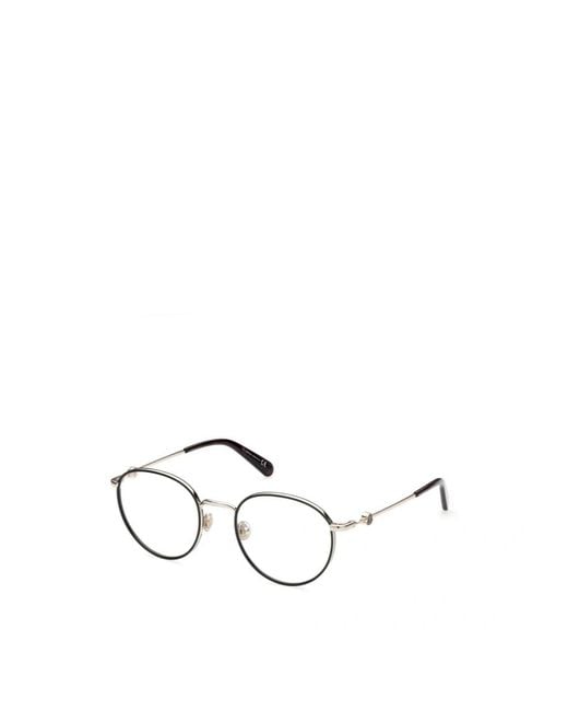 Moncler White Eyewear Round Frame Glasses for men