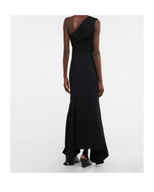 Stella McCartney Black Embellished One-Shoulder Maxi Dress