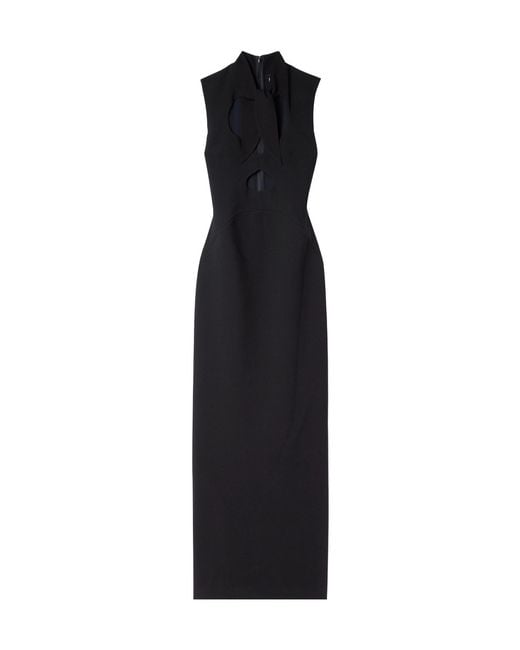 Roksanda Black Tie-Neck Cutout Crepe Gown