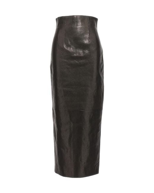 Khaite Black Loxley High-Waisted Skirt