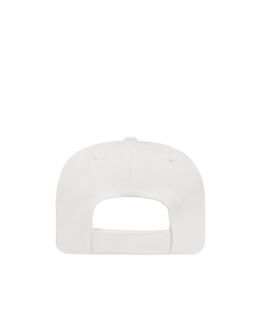 Moncler White Gabardine Logo Patch Baseball Cap for men