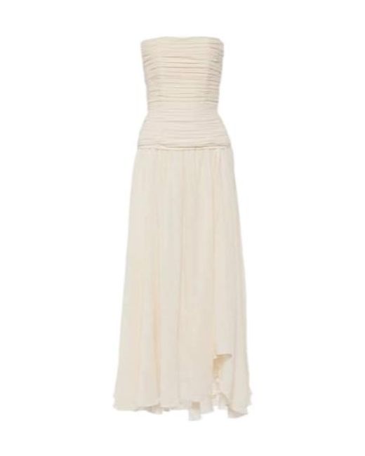 Staud White Hightide Cotton-Blend Maxi Dress