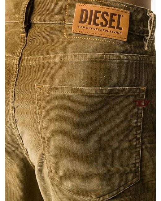 DIESEL Green High-Rise Corduroy Pants for men