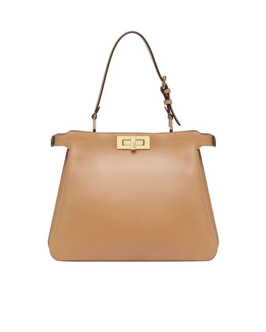 Fendi Brown Peekaboo Soft Medium Tote Bag
