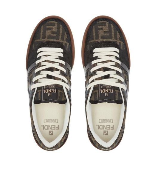 Fendi Black Match Ff Jacquard Low-Top Sneakers