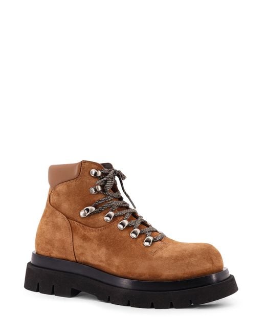 Bottega Veneta Brown Lug Hiking Ankle Boots for men