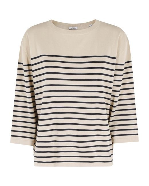 Aspesi White Striped Pattern Knitwear