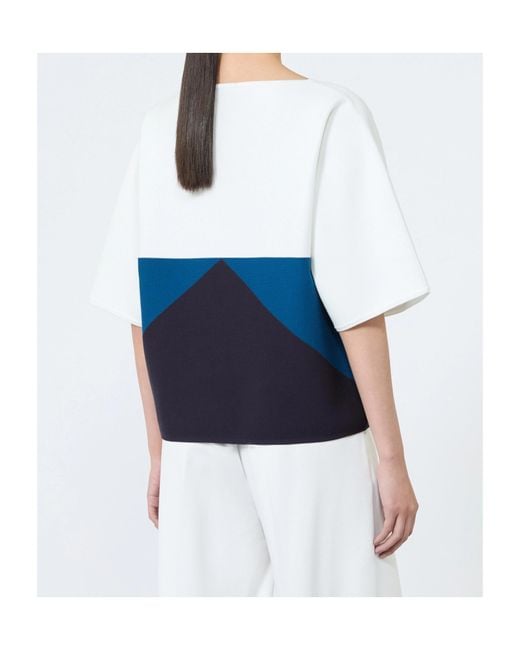 Max Mara Blue Relaxed-Fit Stretch Viscose Sweater