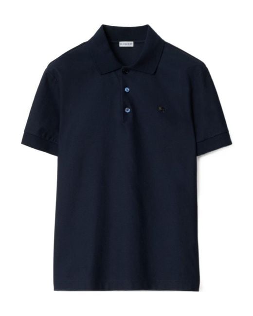 Burberry Blue Short-Sleeve Polo Shirt for men