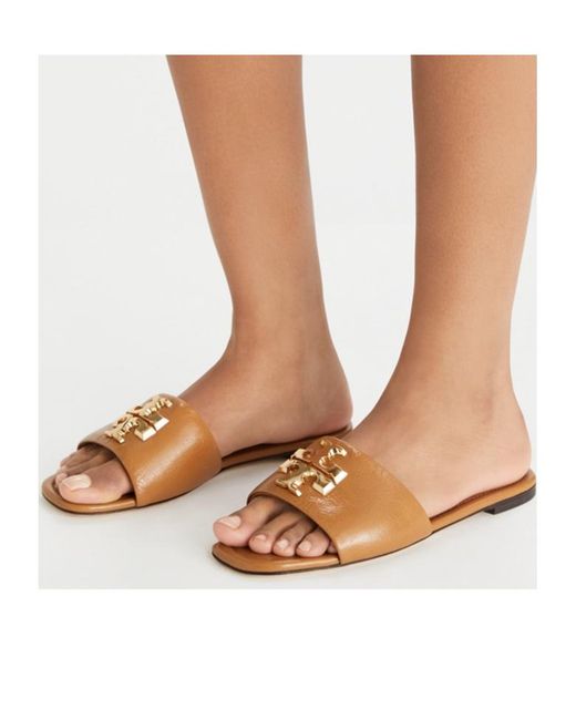 Tory Burch Brown Square Toed Slippers